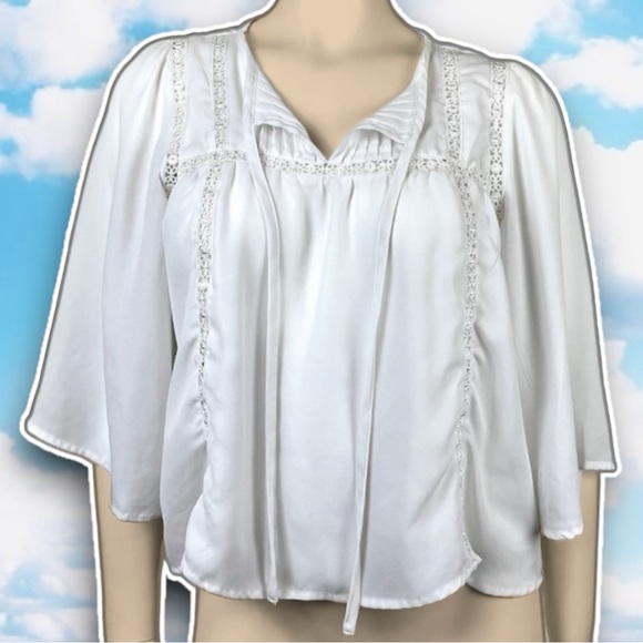 Haut Old Navy 2X Beige - Manches Courtes Puff - Style Bohème Cottagecore - 100% Coton